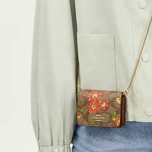Coach Mini Wallet on a Chain Floral NWT - Picture 6 of 7